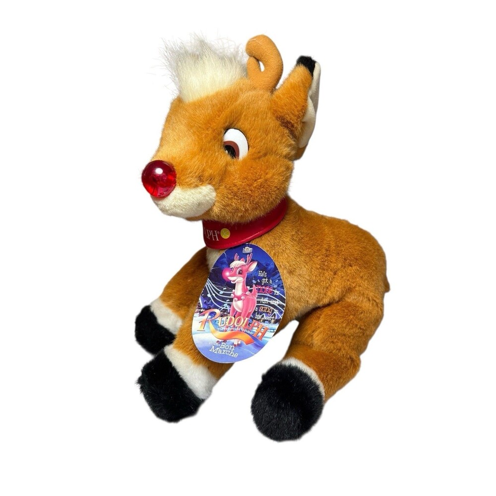 1998 Rudolph the Red Nosed Reindeer Bon Marche Christmas Plush Holiday No Sound